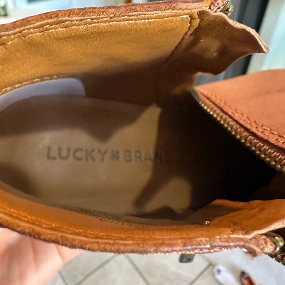 Luck Brand Basel Ankle Boot Brown Toffee Size 9 Leather Upper Ankle Booties - Picture 8 of 8